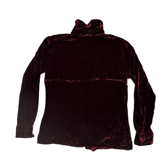 JOHNNY WAS Burgundy Red Floral Embroidered Snap Front Top Size Small Womens - Picture 5 of 10